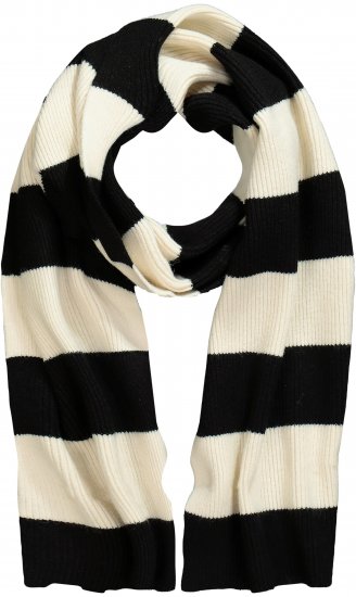 Ulla Popken Ribbed Striped Scarf Snow White - Modni dodatki - 