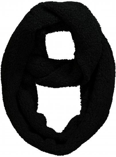 Ulla Popken Teddy Fleece Infinity Scarf Black - Modni dodatki - 