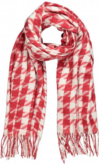 Ulla Popken Houndstooth Fringed Hem Scarf Salsa - Modni dodatki - 