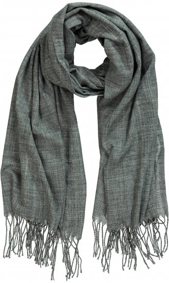 Ulla Popken Fringed Scarf Graphite Grey - Modni dodatki - 