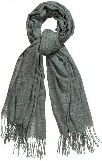 Ulla Popken Fringed Scarf Graphite Grey - Modni dodatki - 