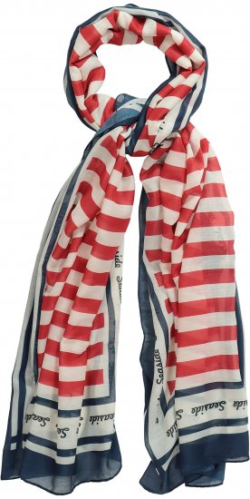 Ulla Popken Mix Stripe Scarf Forest Green - Modni dodatki - 