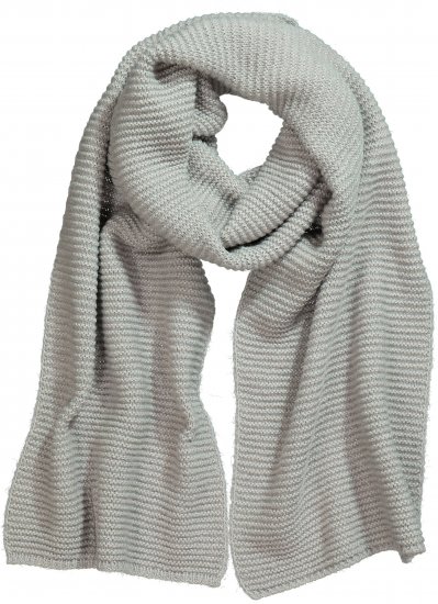 Ulla Popken Garter Stitch Knit Scarf Light Grey Melange - Modni dodatki - 