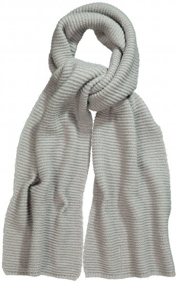 Ulla Popken Garter Stitch Knit Scarf Light Grey Melange - Modni dodatki - 