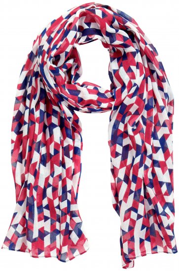 Ulla Popken Geometric Print Scarf Dark Red - Modni dodatki - 