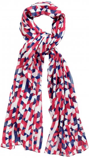 Ulla Popken Geometric Print Scarf Dark Red - Modni dodatki - 