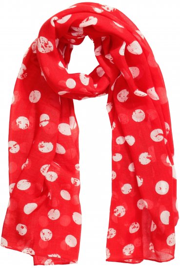 Ulla Popken Polka Dot Scarf Neon Red - Modni dodatki - 