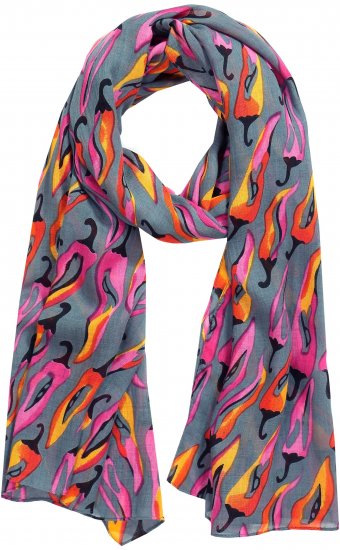 Ulla Popken Pepper Print Scarf Coral - Modni dodatki - 