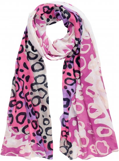 Ulla Popken Rainbow Leopard Print Scarf Pink - Modni dodatki - 