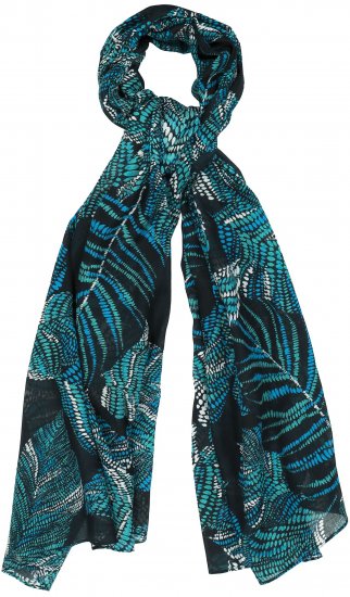 Ulla Popken Leaf Dot Scarf Navy - Modni dodatki - 