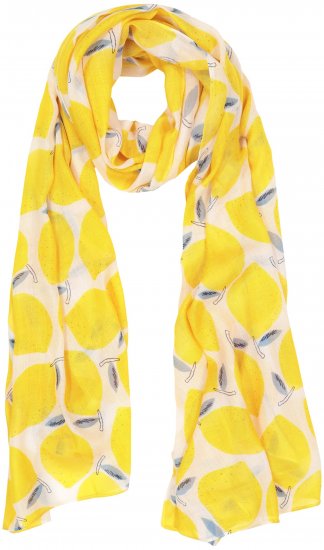 Ulla Popken Lemon Print Scarf Sun Yellow - Modni dodatki - 