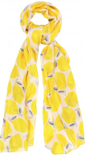 Ulla Popken Lemon Print Scarf Sun Yellow - Modni dodatki - 