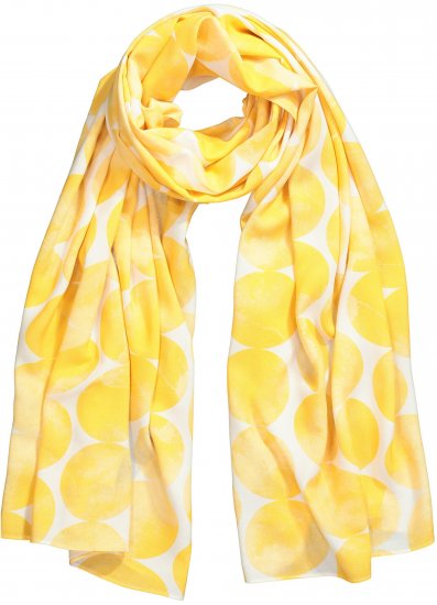 Ulla Popken Circle Print Scarf Yellow - Modni dodatki - 