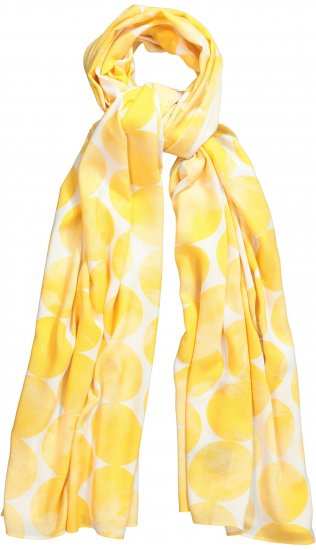 Ulla Popken Circle Print Scarf Yellow - Modni dodatki - 