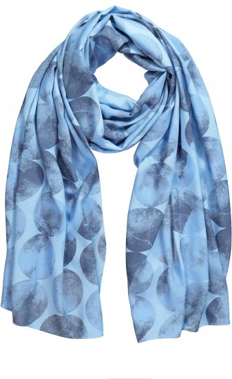 Ulla Popken Circle Print Scarf Blue - Modni dodatki - 