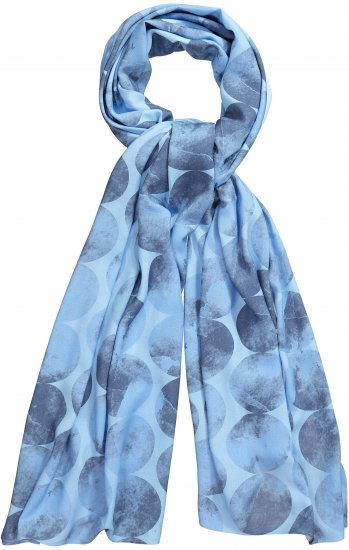 Ulla Popken Circle Print Scarf Blue - Modni dodatki - 