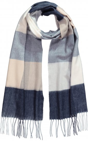 Ulla Popken Checked Fringed Hem Scarf Dark Putty - Modni dodatki - 
