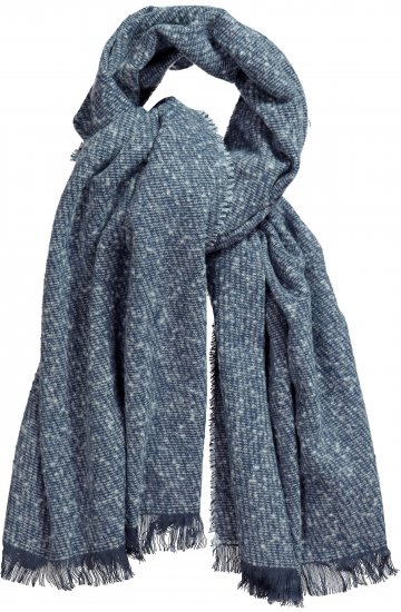 Ulla Popken Fringed Hem Knit Scarf Deep Aqua - Modni dodatki - 