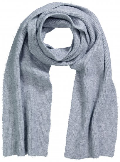 Ulla Popken Ribbed Knit Scarf Light Grey Melange - Modni dodatki - 