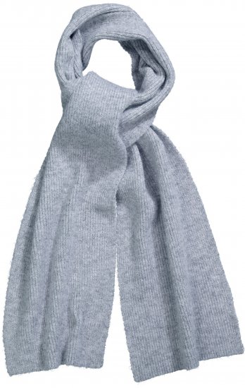 Ulla Popken Ribbed Knit Scarf Light Grey Melange - Modni dodatki - 