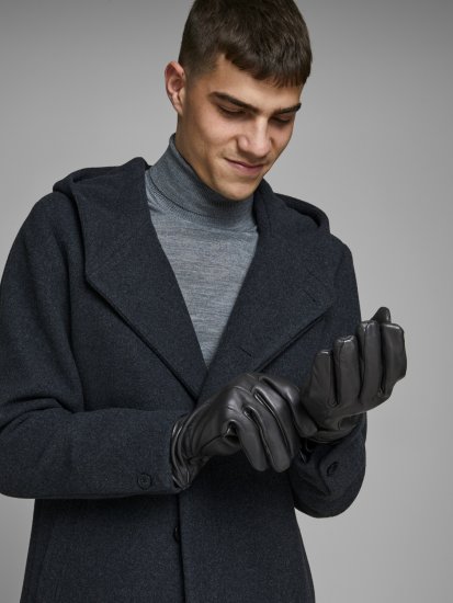 Jack & Jones Montana Leather Gloves Black - Modni dodatki - 