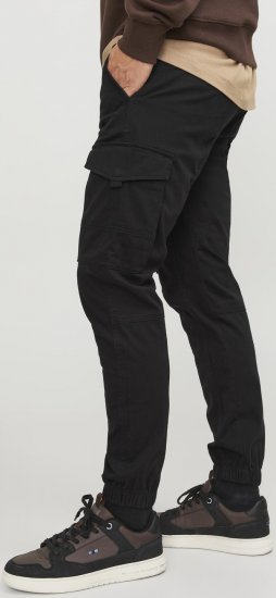 Jack & Jones Paul Flake Cargo Pants Black - Kavbojke & hlače - Moške Kavbojke in Hlače za Močnejše Postave