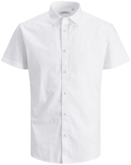 Jack & Jones JOE Shirt Short sleeve Plain Casual White - Srajce - Moške srajce za Močnejše Postave