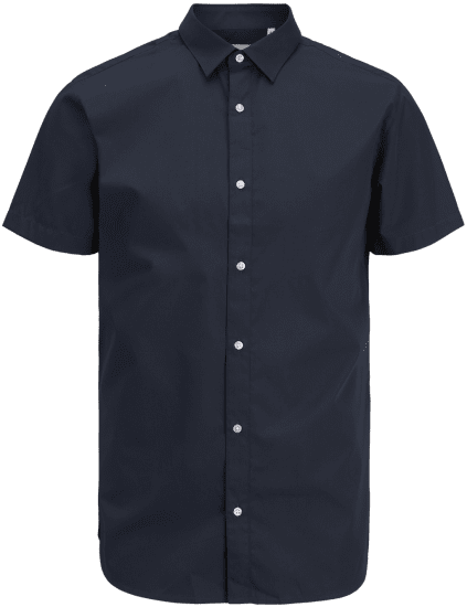Jack & Jones JOE Shirt Short Sleeve Plain Casual Navy - Srajce - Moške srajce za Močnejše Postave