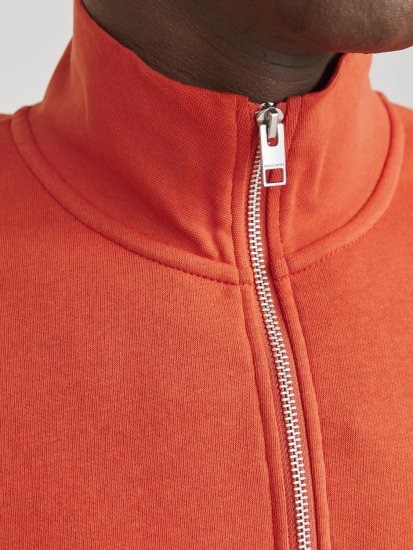 Jack & Jones Esterbro High Neck Quarter Zip Sweatshirt Red - Puloverji & jopice - Moški Puloverji & Jopice za Močnejše Postave