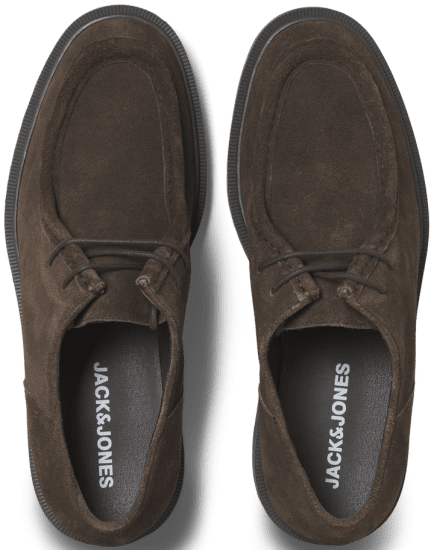 Jack & Jones Austin Suede Moc Brown Stone - Moški čevlji 40-52 - 