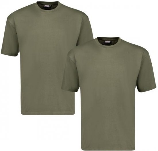 Adamo 129420 Marlon Comfort fit 2-pack T-shirt Olive Green - Kratke Majice - Moške kratke majice za močnejše postave