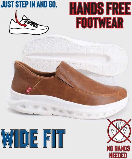 D555 Carlisle 1 D555 Kingsize Hands Free Shoes Dark Tan - Moški čevlji 40-52 - 