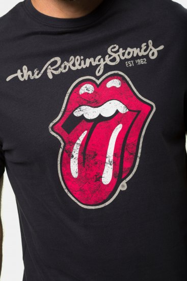 JP1880 Rolling Stones Graphic Band Comfort Fit T-Shirt Black - Kratke Majice - Moške kratke majice za močnejše postave