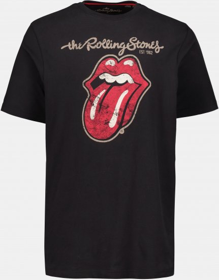 JP1880 Rolling Stones Graphic Band Comfort Fit T-Shirt Black - Kratke Majice - Moške kratke majice za močnejše postave