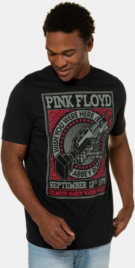 JP1880 Pink Floyd Retro Graphic Comfort Fit Band T-Shirt Black - Kratke Majice - Moške kratke majice za močnejše postave