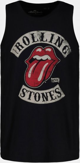 JP1880 Rolling Stones Graphic Band Tank Top Black - Kratke Majice - Moške kratke majice za močnejše postave