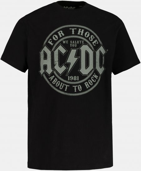 JP1880 AC/DC Graphic Comfort Fit Band T-Shirt Black - Kratke Majice - Moške kratke majice za močnejše postave