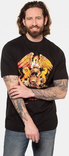 JP1880 Queen Graphic Comfort Fit Band T-Shirt Black - Kratke Majice - Moške kratke majice za močnejše postave