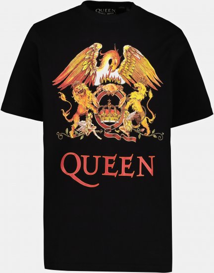 JP1880 Queen Graphic Comfort Fit Band T-Shirt Black - Kratke Majice - Moške kratke majice za močnejše postave