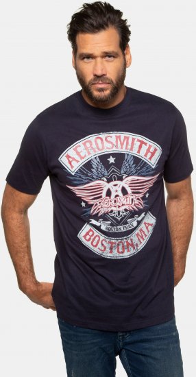 JP1880 Aerosmith Graphic Comfort Fit Band T-Shirt Black - Kratke Majice - Moške kratke majice za močnejše postave