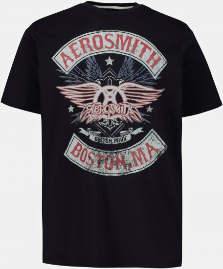 JP1880 Aerosmith Graphic Comfort Fit Band T-Shirt Black - Kratke Majice - Moške kratke majice za močnejše postave
