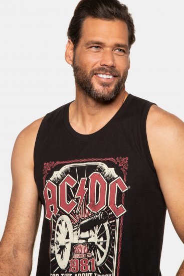 JP1880 AC/DC Graphic Band Tank Top Black - Kratke Majice - Moške kratke majice za močnejše postave