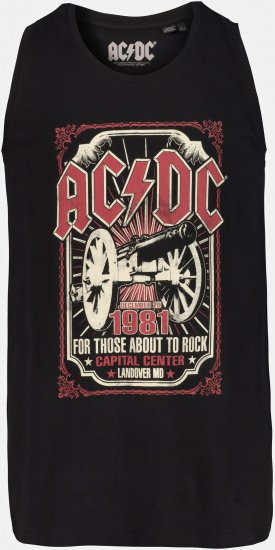 JP1880 AC/DC Graphic Band Tank Top Black - Kratke Majice - Moške kratke majice za močnejše postave
