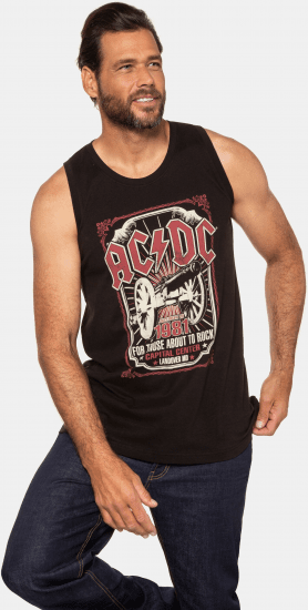 JP1880 AC/DC Graphic Band Tank Top Black - Kratke Majice - Moške kratke majice za močnejše postave