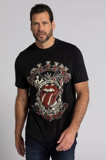 JP1880 Rolling Stones Graphic Comfort Fit Band T-Shirt Black - Kratke Majice - Moške kratke majice za močnejše postave