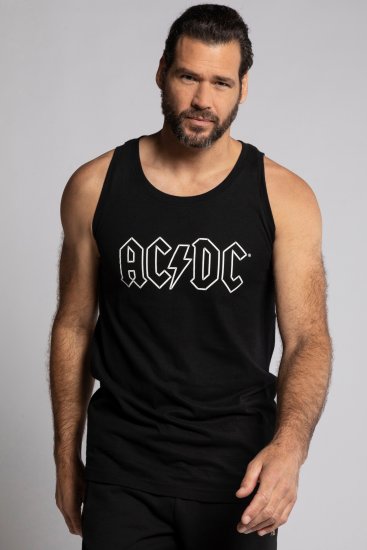 JP1880 AC/DC Graphic Comfort Fit Band Tank Top Black - Kratke Majice - Moške kratke majice za močnejše postave