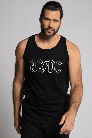 JP1880 AC/DC Graphic Comfort Fit Band Tank Top Black - Kratke Majice - Moške kratke majice za močnejše postave