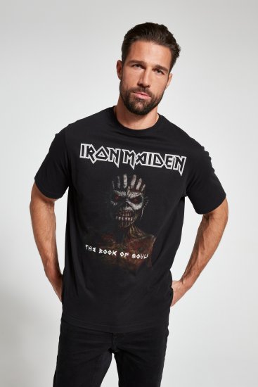 JP1880 Iron Maiden Graphic Band T-Shirt Black - Kratke Majice - Moške kratke majice za močnejše postave