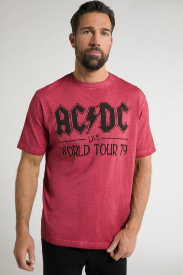 JP1880 AC/DC World Tour Graphic Comfort Fit Band T-Shirt Dark Red - Kratke Majice - Moške kratke majice za močnejše postave