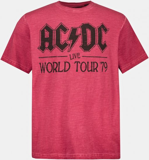 JP1880 AC/DC World Tour Graphic Comfort Fit Band T-Shirt Dark Red - Kratke Majice - Moške kratke majice za močnejše postave